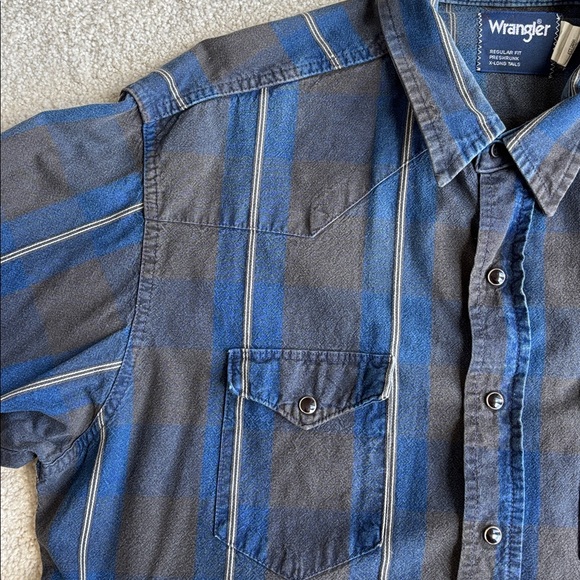 Vintage Wrangler USA Striped Brushpopper Western Rodeo Shirt Mens Size 17 1/2-36 - Picture 3 of 16